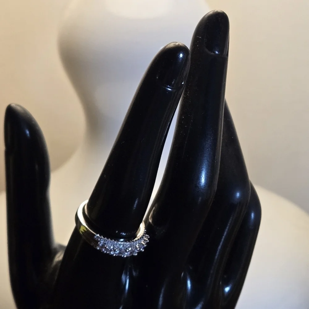 925 Silver Eternal Love Synthetic Zirconia Ring Full-Set Luxury Ring Women size